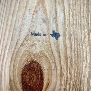 Note the small things (lumber stamp on table)