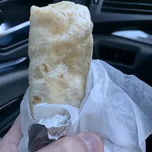 Breakfast burrito - bacon and egg