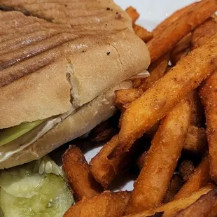 Apple and Brie with Sweet Potato Fries