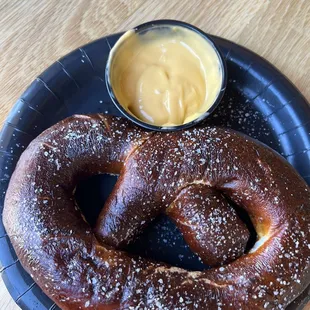 a pretzel and mustard