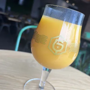 a glass of orange juice