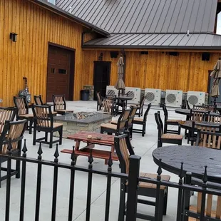 Outdoor dining area. Grand Opening of new Market and Store, May 04, 2024.