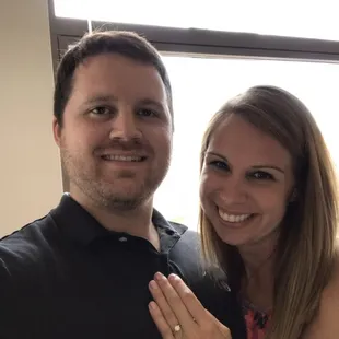 Our engagement ring that Gary made from a family diamond!