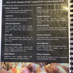 part of menu