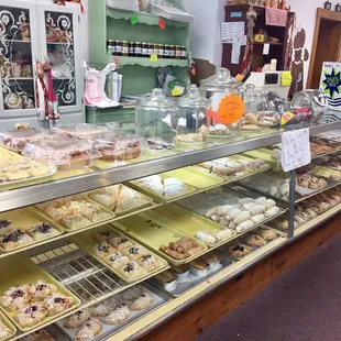 The main baked goods display cases in adjoining building