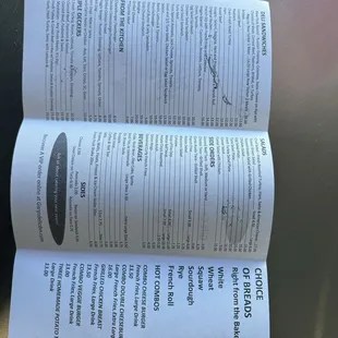 Great big menu... they have everything