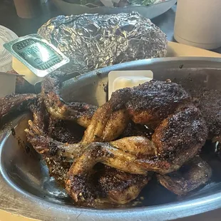 Blackened frog legs