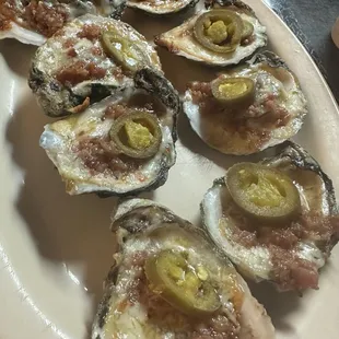 Loaded charbroiled oysters
