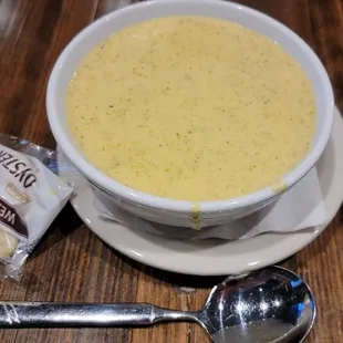 Cheesy broccoli cauliflower soup