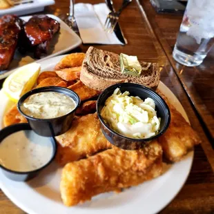 a plate of fish and chips