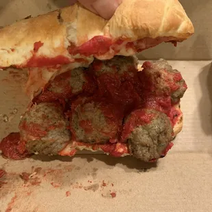 The meatball sub in to go safe recyclable container!