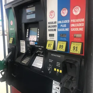 a gas pump at a gas station