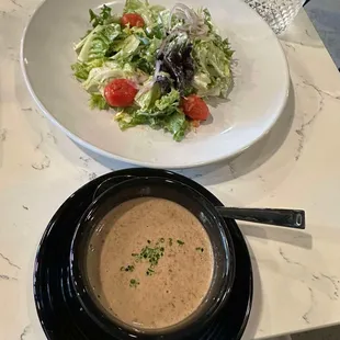 Burgundy Mushroom Soup &amp; Dinner Salad