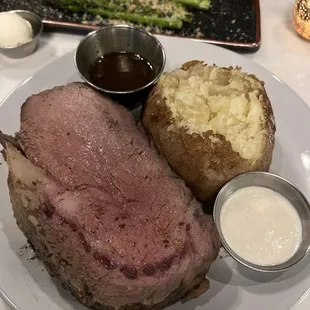 Signature Prime Rib with baked potato
