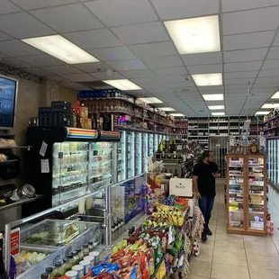 Deli area and large assortment of liquors