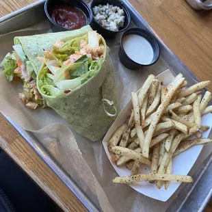 Buffalo Chicken Wrap + fries