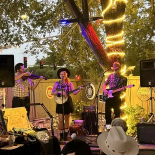 a group of people playing music