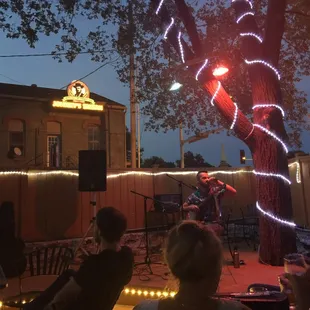 garden area at night