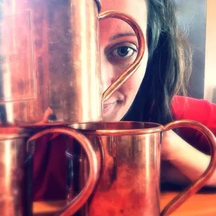 Michaela trying to hide that purdy face.