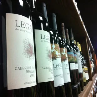  row of wine bottles