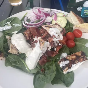 Spinach Greens; they forgot the egg