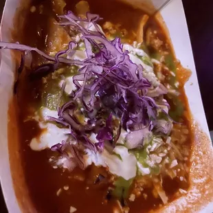 Rolled chicken tacos