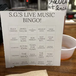 Live Music Bingo!  Prizes. Prizes.  Prizes.  Thursday nights.