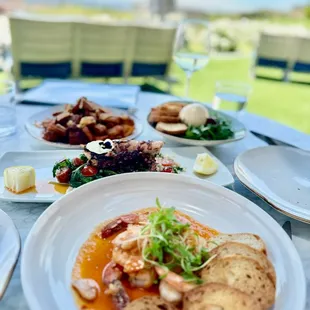 The Catalan Gambas, Grilled Octopus, Patatas Brava, and the Burrata