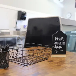 a small basket on a table