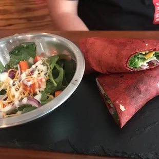 Club wrap with side salad