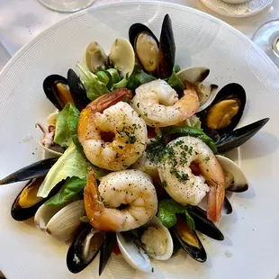 a plate of seafood