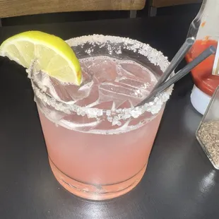 Salted watermelon margarita