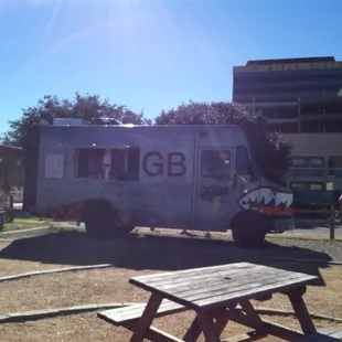 Parked at the Clear Fork Food  Park (today they were closest truck to the bar!)