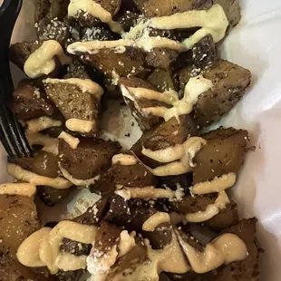 Herbed potatoes with jalapeño aioli, weren&apos;t crispy at all :(