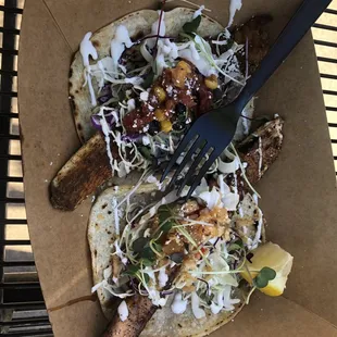 Sea bass and Salmons taco