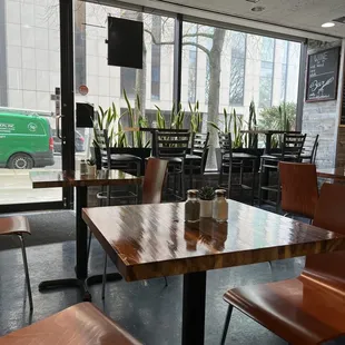 Seating area by the door.
