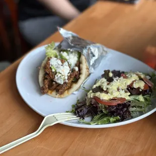 a plate of food on a table