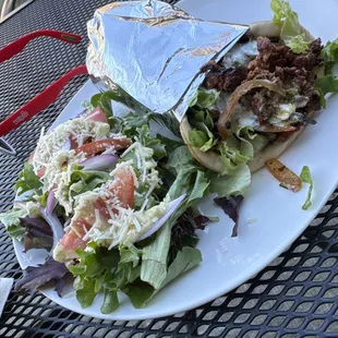 Lamb and Pork gyros with salad