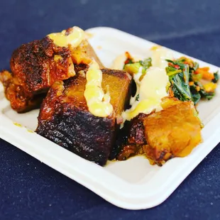 Amaaaaaazing brisket with kimchi collard greens