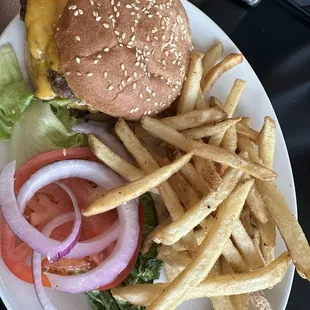 MCO Legend burger with American Cheese and Bourbon sauce