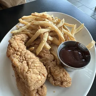 Tenders with BBQ sauce