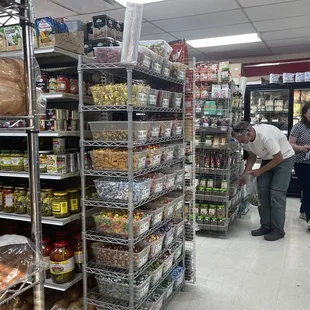 a man working in a grocery store