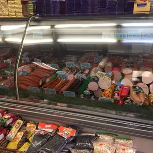 a variety of sausages