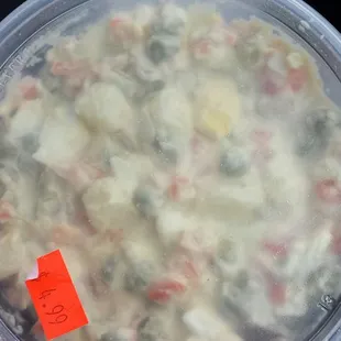 Authentic Russian potato salad. $5. This place has a great selection of Sausages