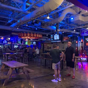a group of people in a restaurant