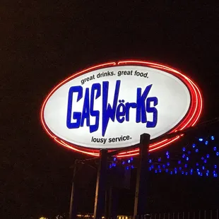 Look for this big revolving sign.