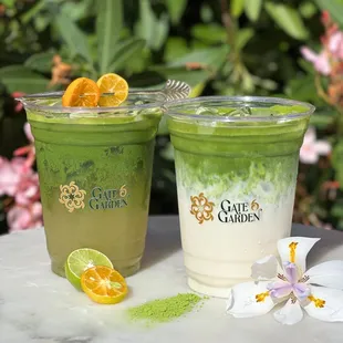 We are introducing our Matcha Series! From the left we have Matcha Calamansi as our signature drink and Matcha Latte (Ceremonial Grade)