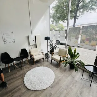 Inside seating, super cute!