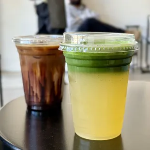 Choco banana, matcha calamansi