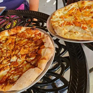 BBQ and Buffalo Chicken Pizzas